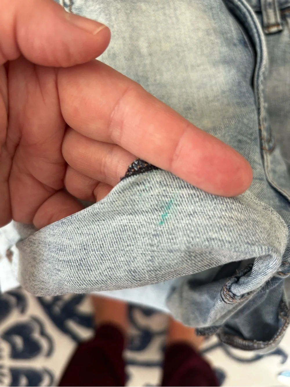 Express Light Blue Distressed Cuffed Denim Shorts